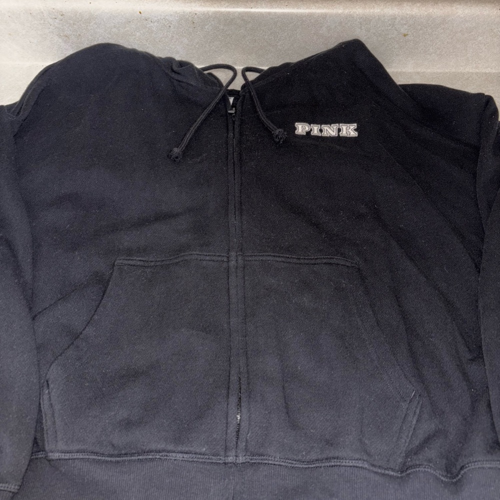 PINK Victoria's Secret Black Zip-Up Hoodie